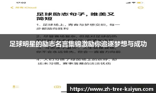 足球明星的励志名言集锦激励你追逐梦想与成功